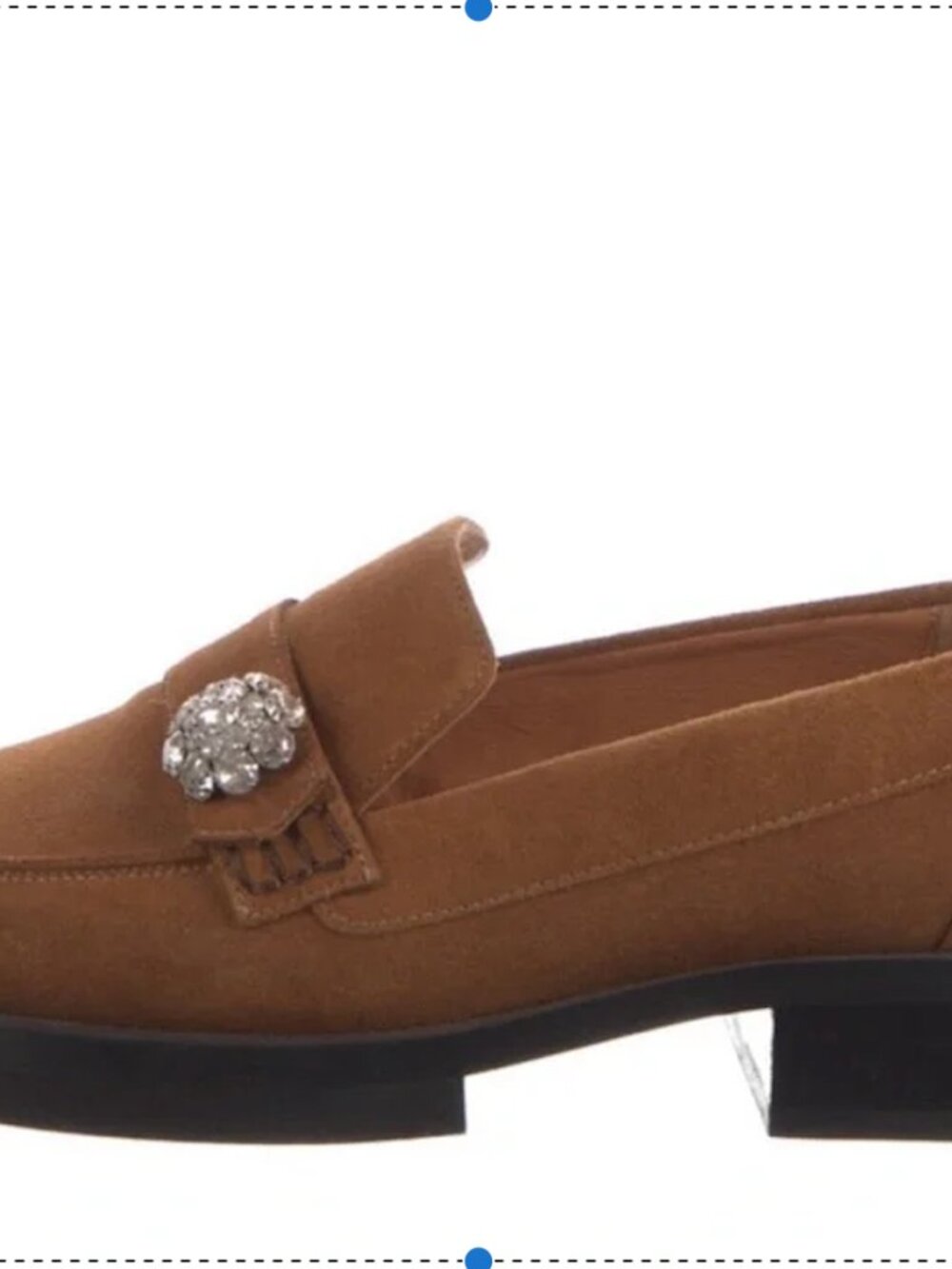 Ganni Suede Crystal-Embellished Loafers *fit like a 6* - Picture 7 of 7